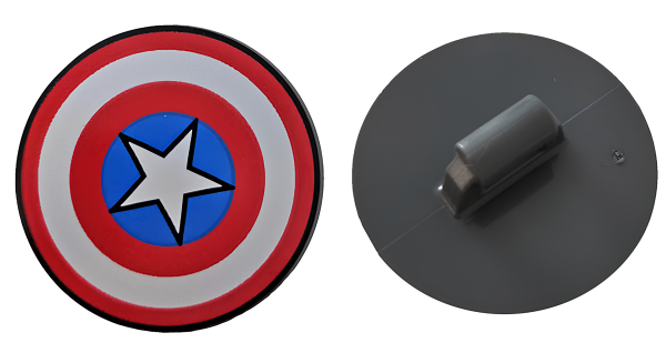 Щит Lego Minifigure, Shield Circular Convex Face, Concentric Rings, Star in Blue Circle Pattern (Captain America) 75902pb13